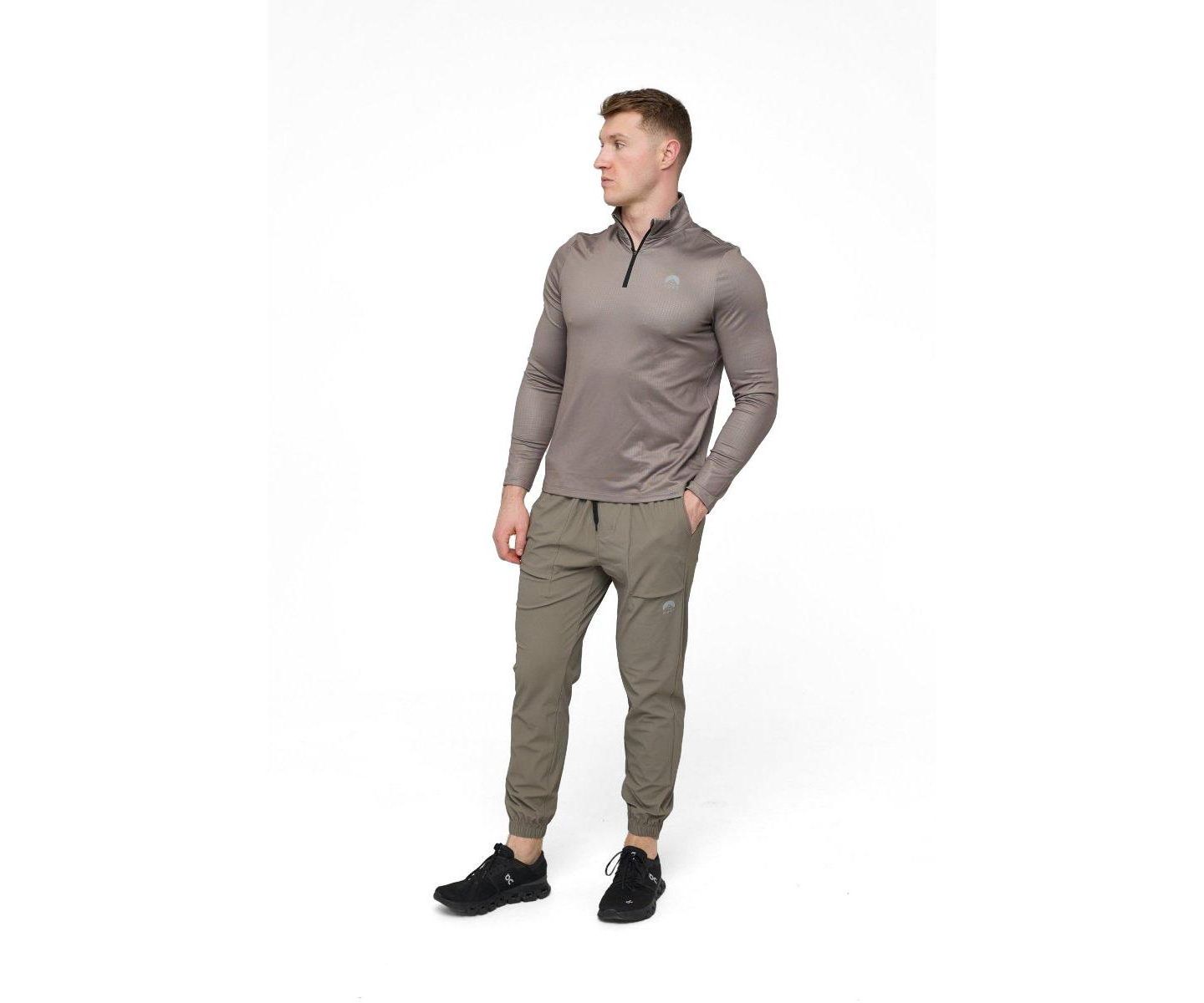 Мужской топ OOSC Elite Activewear 1/4 Zip, цвет: Хаки — фото 2