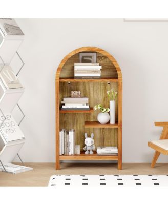 4-Tier Arched Asymmetrical Freestanding Display Shelf