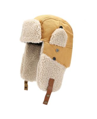 Unisex Faux Fur Trapper Hat - Warm Winter Aviator Cap with Fleece Ear Flaps and Windproof Shell