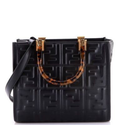 Small Sunshine Shopper Tote Zucca Embossed Leather