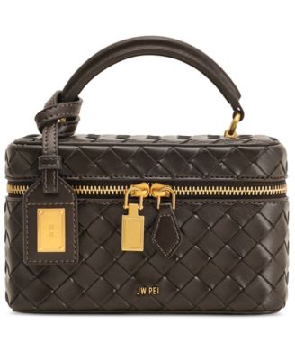Cleo Woven Texture Box Shape Extra-Large Handle Satchel Handbag