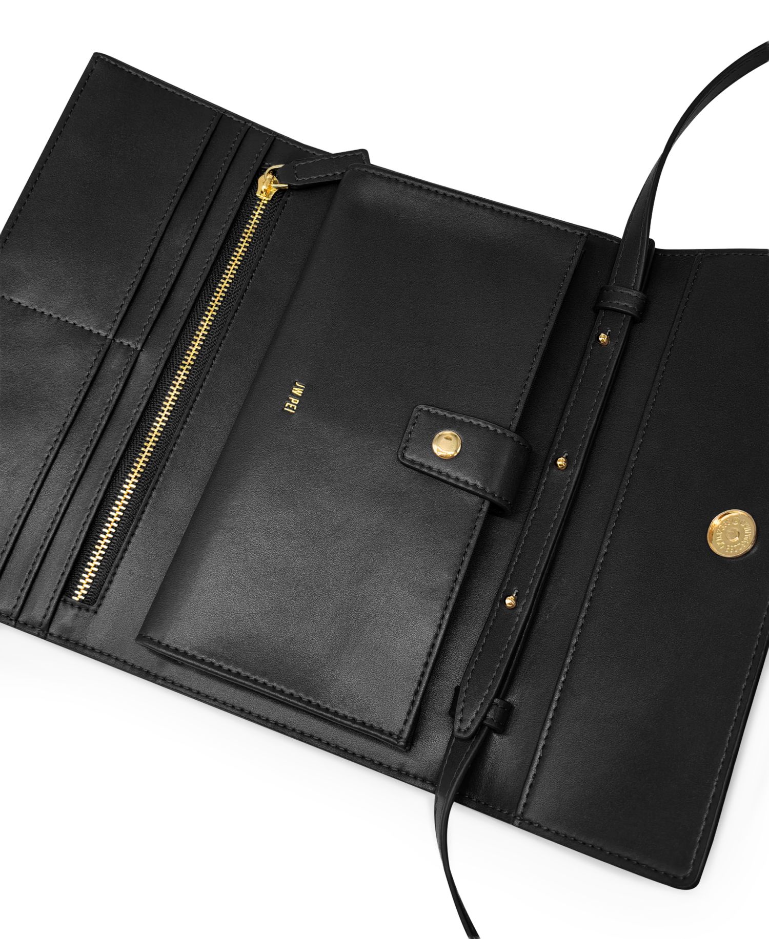 Woven Pebbled Gold-Tone Hardware Wallet