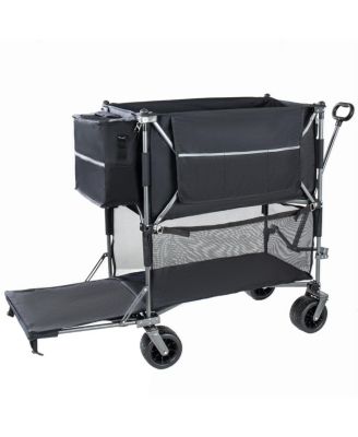 Heavy Duty Double-Layer Collapsible Wagon with All-Terrain Wheels