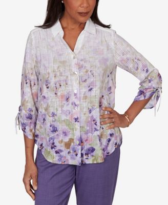 Women's Grand Bazaar Floral Ombre Button-Down Top