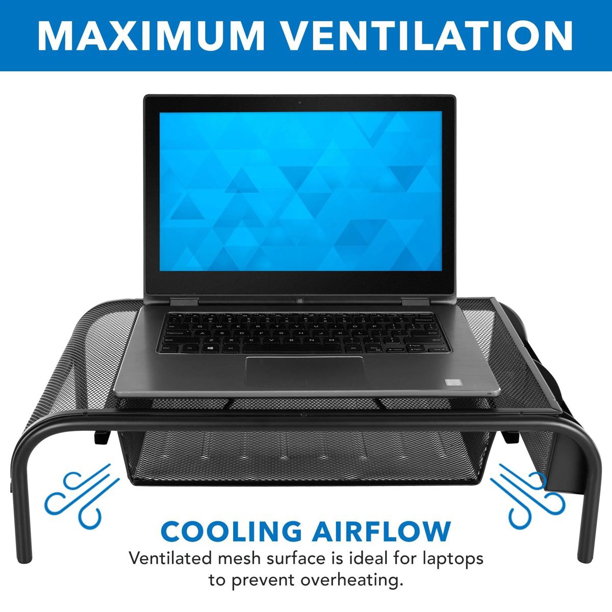 Mount-It! Metal Mesh Monitor Stand with Pull Out Drawer