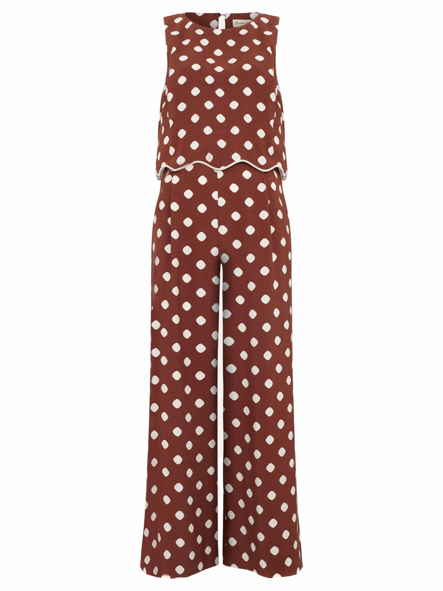 Женский комбинезон Phase Eight Alia Spot Jumpsuit, цвет: Рыжевато-коричневый — фото 5