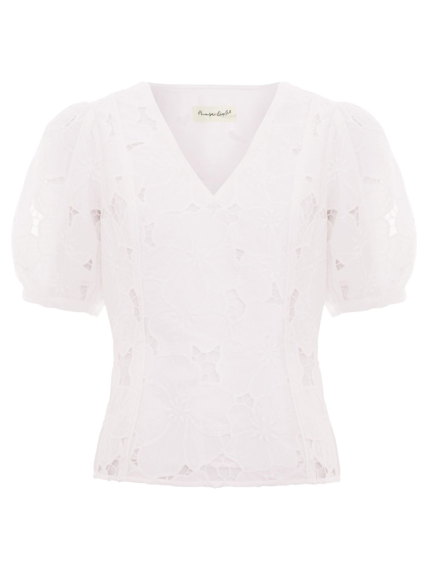 Женская блузка Phase Eight Marina V-Neck Lace, цвет: Слоновая кость — фото 5