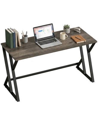 55 Inch Computer Desk, Industrial Writing Desk with Z-Shaped Leg