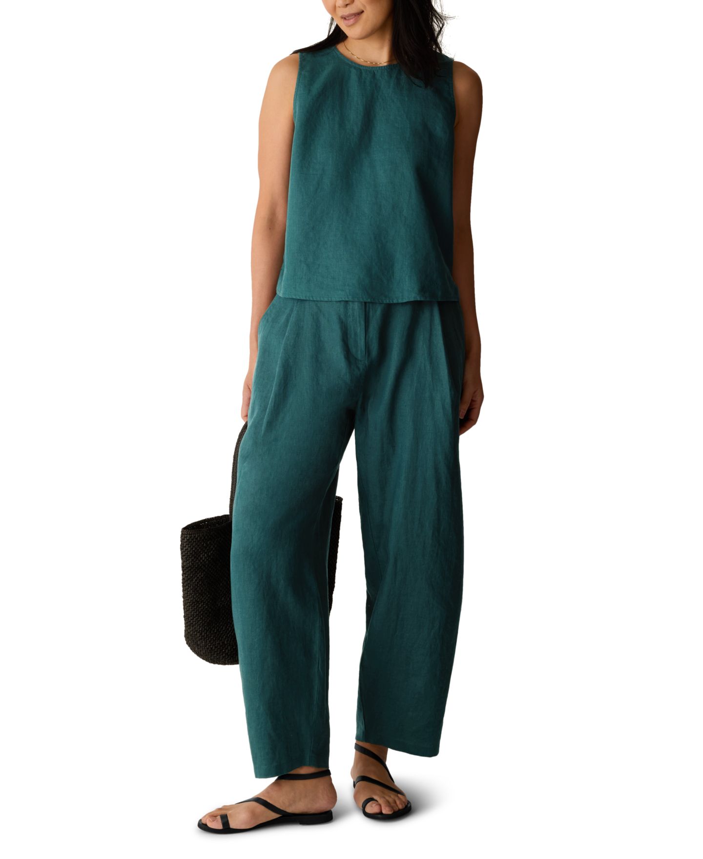 Женский топ Eileen Fisher & Plus Size Round Neck Shell, цвет: Kelp — фото 2