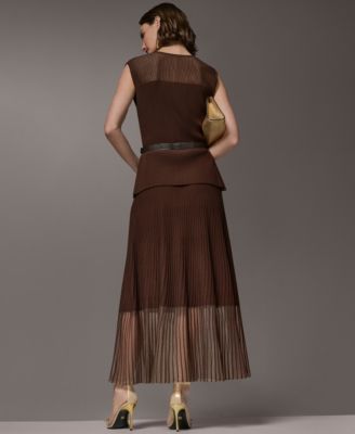 Women's Sleeveless Knit Maxi Sweater Dress with Belt thumbnail 7