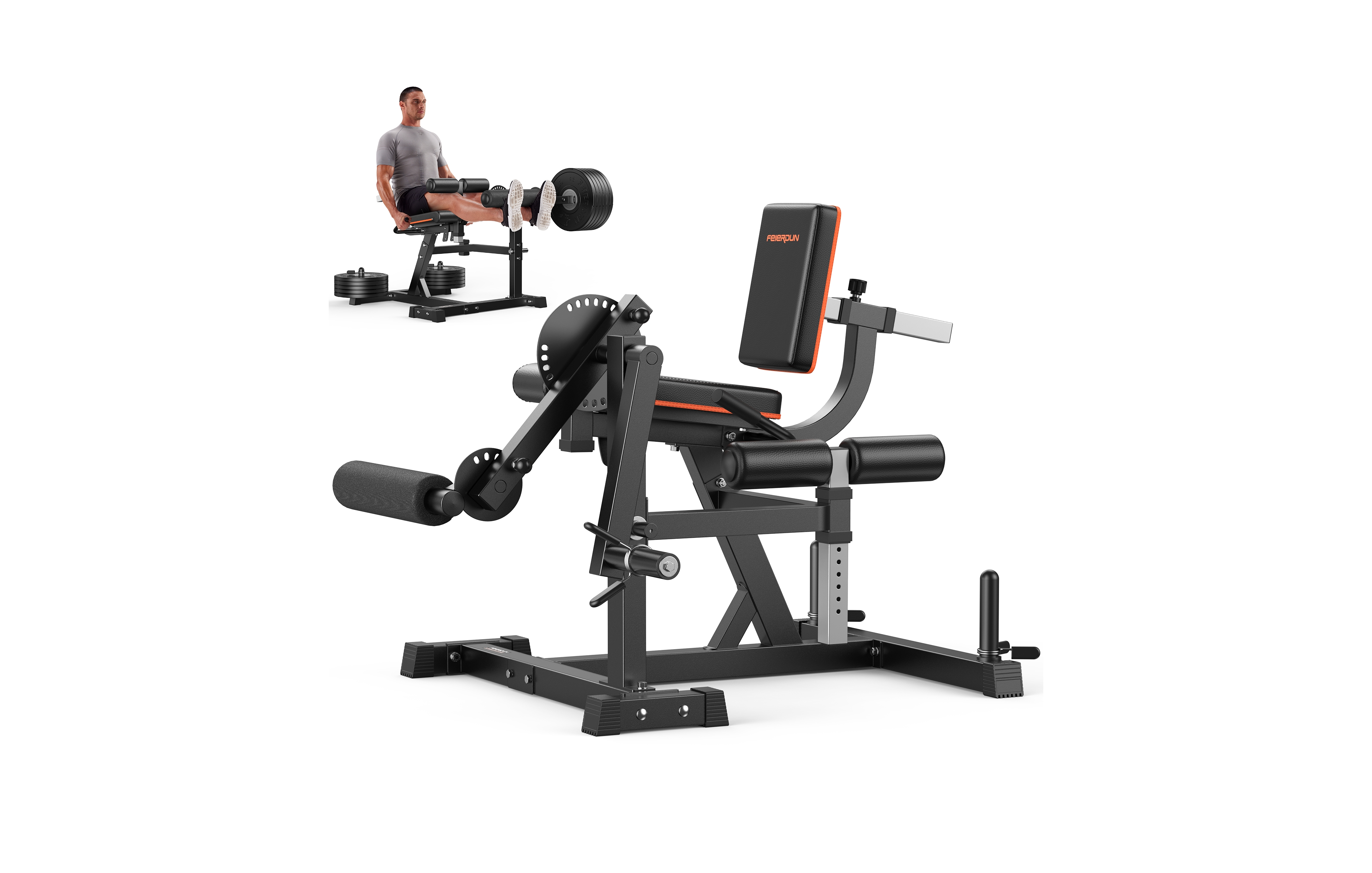 Fed Fitness 650LBS Commercial 3-in-1 Leg Machine, Pro Integrated Extension Curl Equipment, High-End Stable Lower Body Strength Trainer