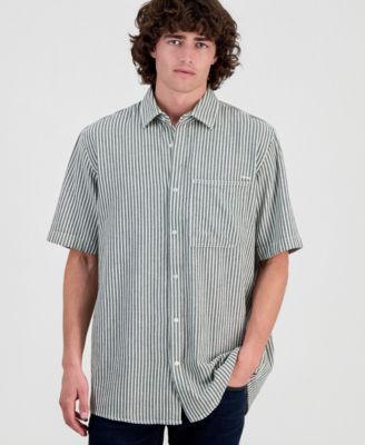 Men's One-Pocket Striped Short-Sleeve Shirt