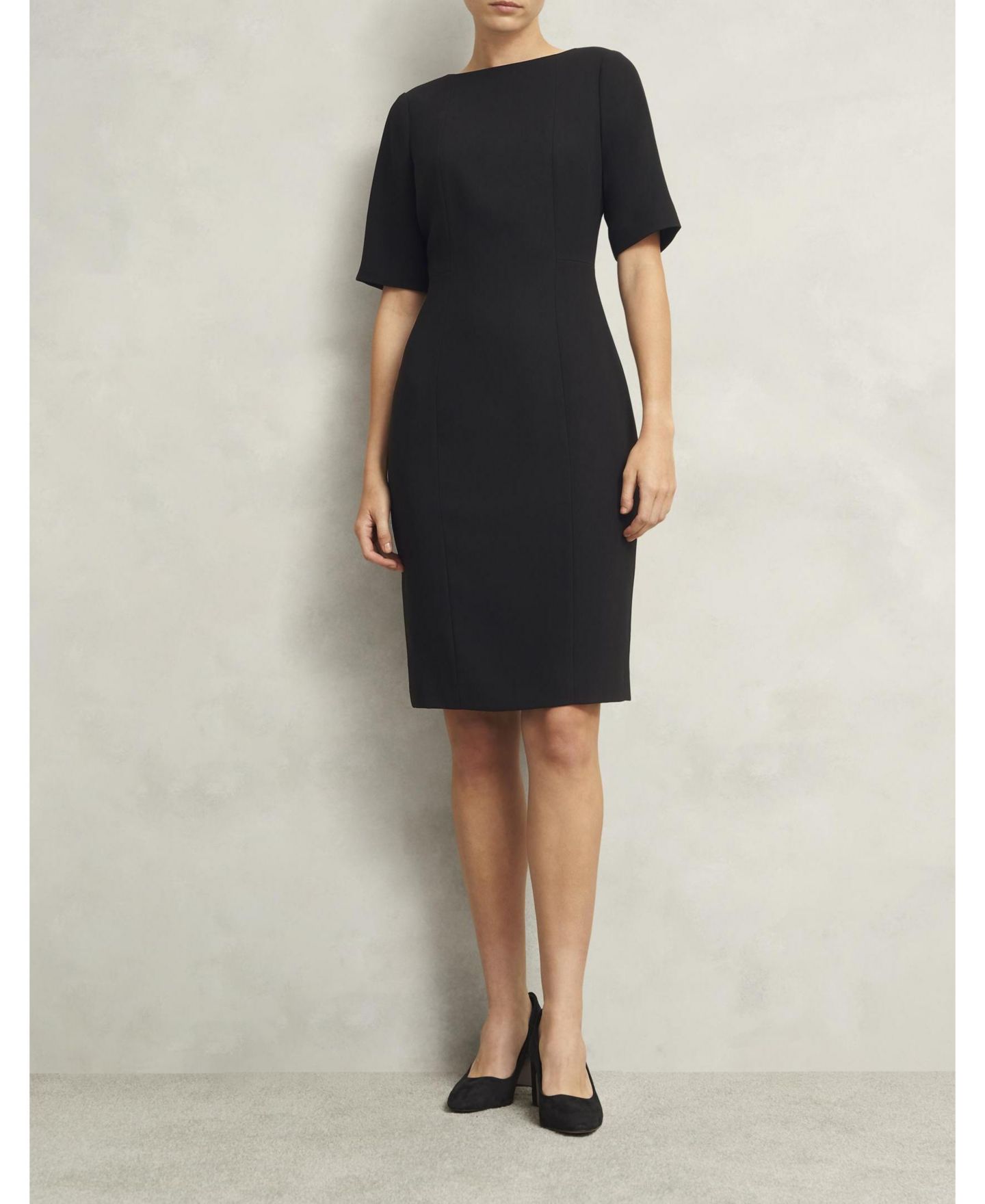 Женское платье Hobbs London Rae Sleeved, цвет: Чёрный — фото 11