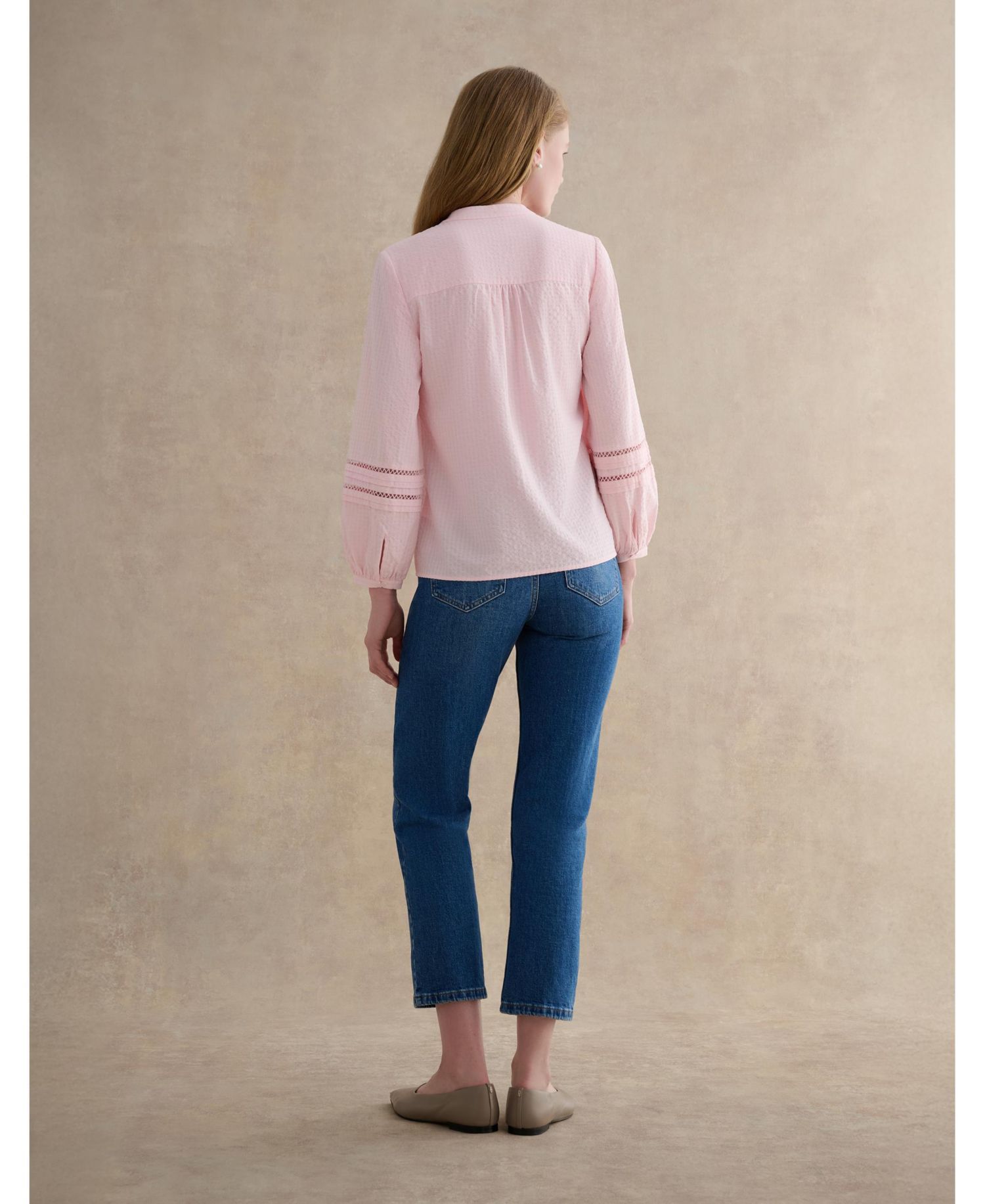 Women's Lucilla Pintuck Mandarin Collar Blouse