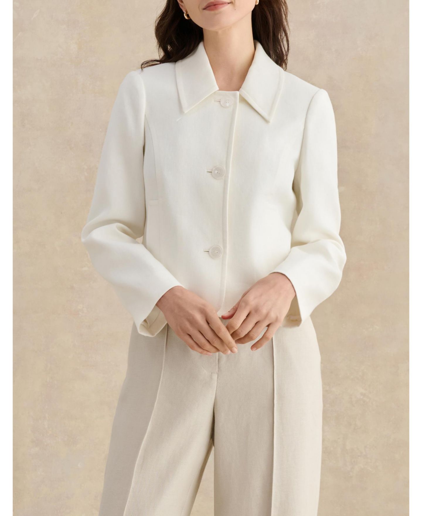 Женская куртка Hobbs London Adeen Linen, цвет: Белый — фото 3