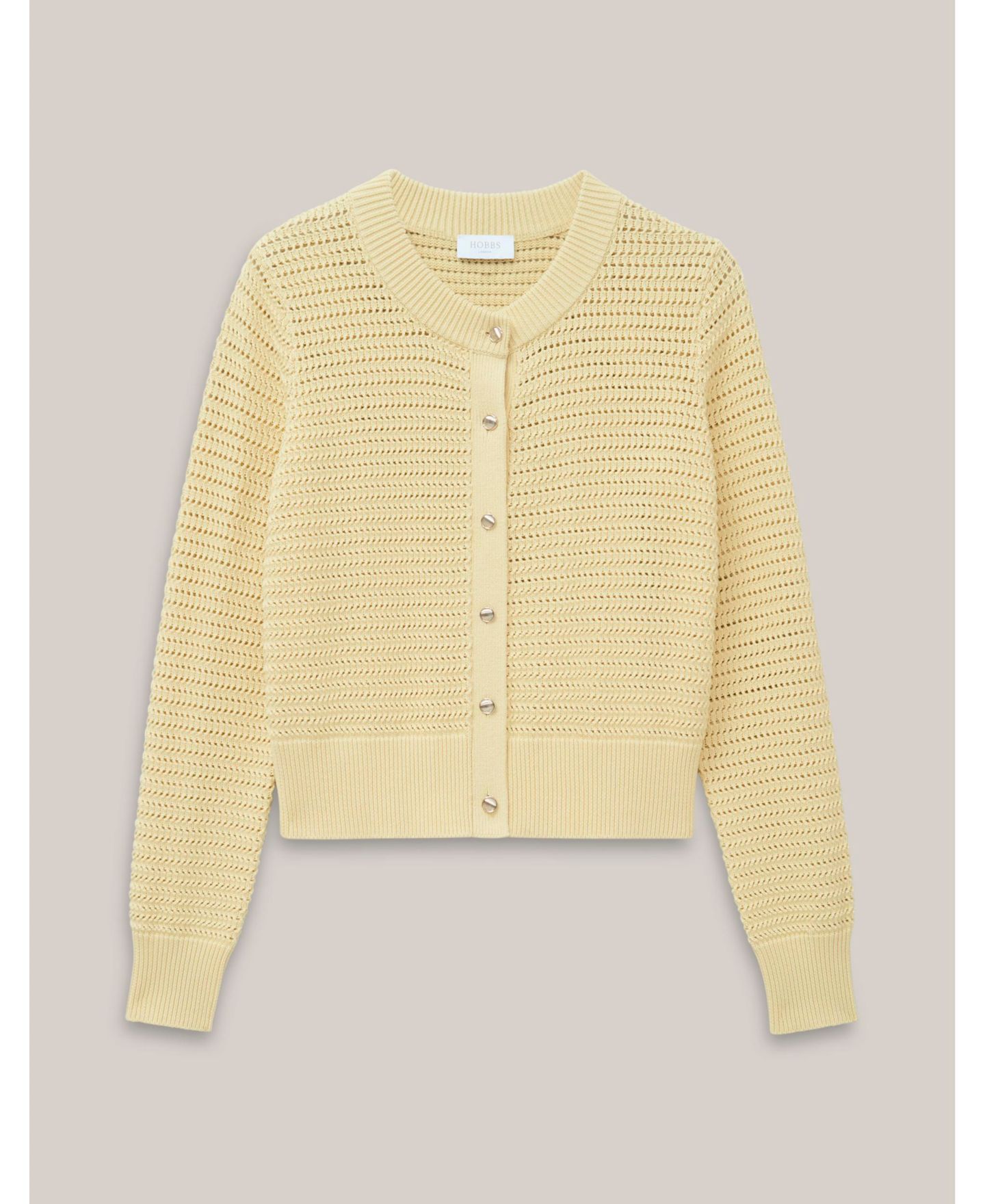Женский кардиган Hobbs London Felicity Regular-Fit Cotton, цвет: Золотой — фото 5