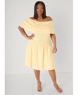 Women's Plus size Off The Shoulder Sweater Dress