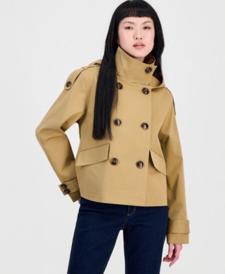Women's Short Hooded Trench Coat