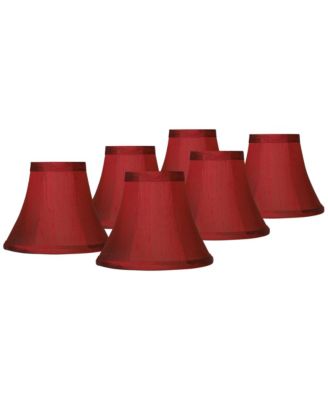 Set of 6 Bell Lamp Shades Faux Silk Small High Candelabra Clip-On Fitting