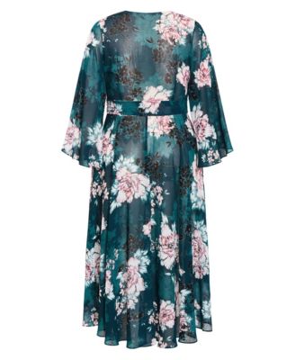 city chic blossom maxi dress City Chic Women's Jade Blossom Long Sleeve Maxi Dress, 12