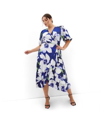 blue floral dress macys BCX Womens Juniors Embroidered Criss-Cross Evening Dress Purple 9