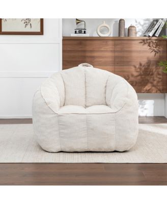 Giant Corduroy Bean Bag Chair with Armrests - Large Adult Sofa