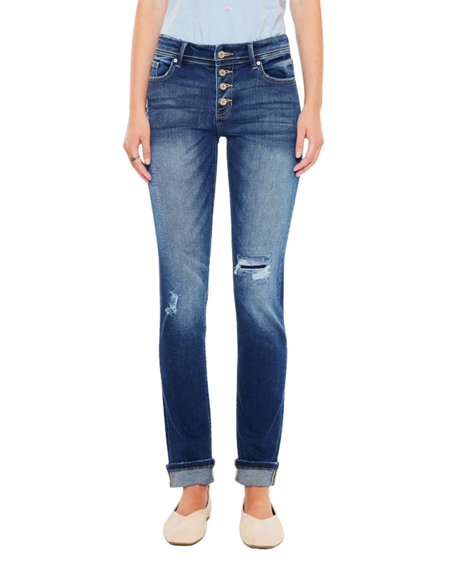 Women's Eternity Mid Rise Skinny Straight Jeans