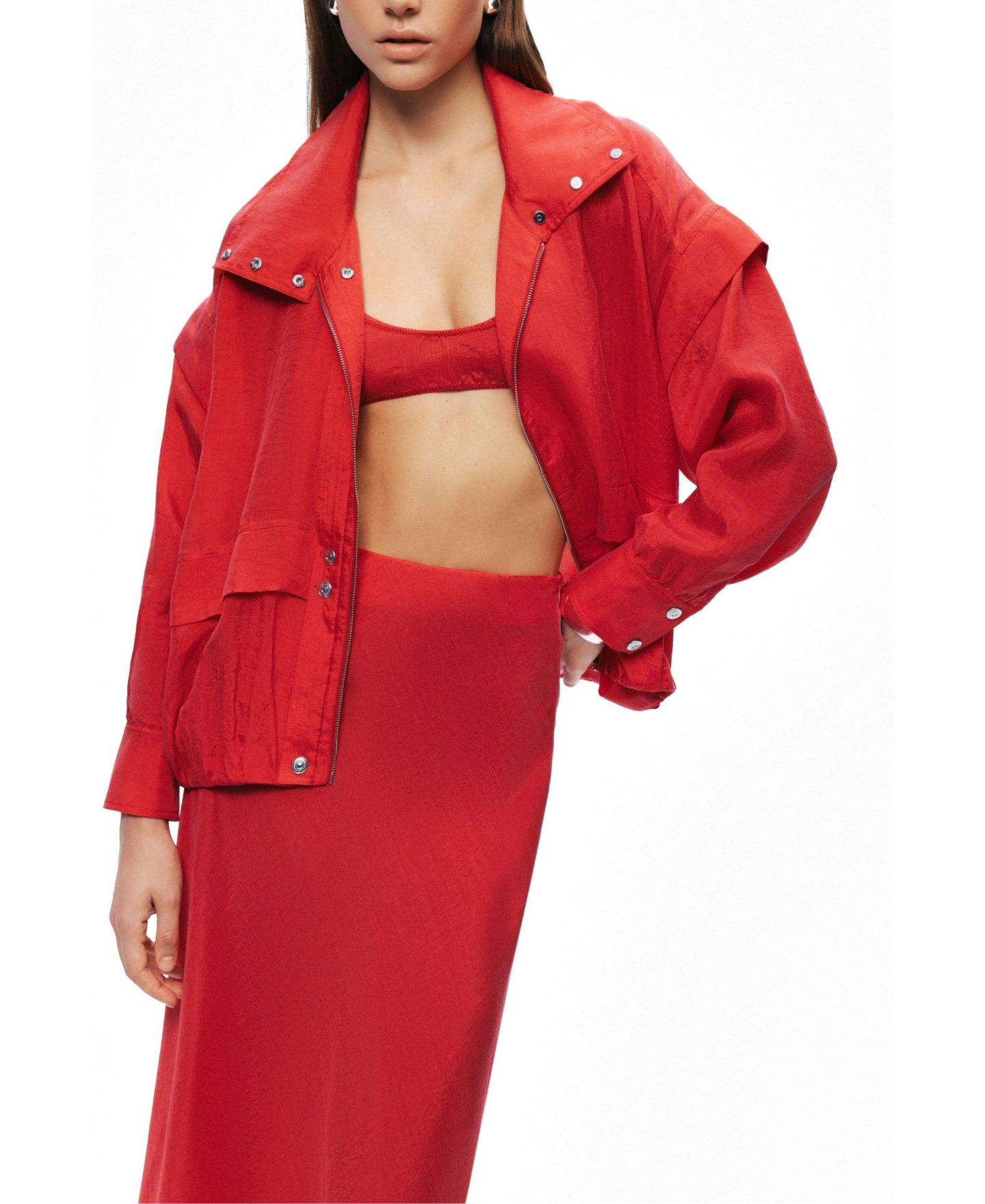 Женская куртка NOCTURNE Relaxed Zip Up, цвет: Красный — фото 3