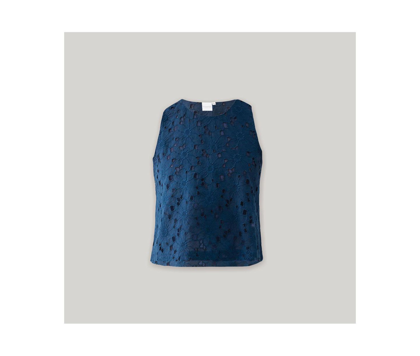 Женский топ Reistor Embroidered Sleeveless Button-Back, цвет: Синий — фото 3