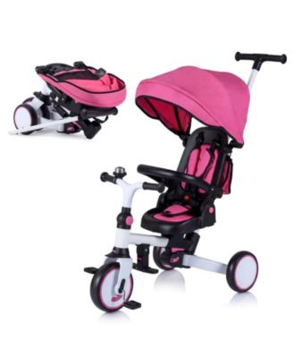 Toddler Tricycle 8-in-1 with Push Handle and Canopy