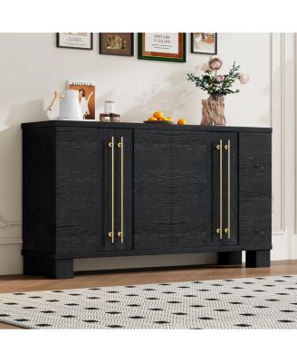 Sideboard Buffet Cabinet with Adjustable Shelves and Gold Handles