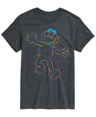 Men's Sesame Street Elmo Rainbow Lineart Short-Sleeve Graphic T-Shirt