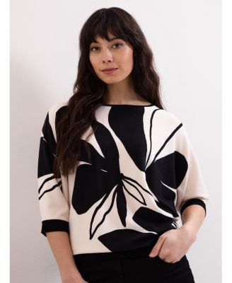Women's Printed Round Neck Knit Faith Jumper