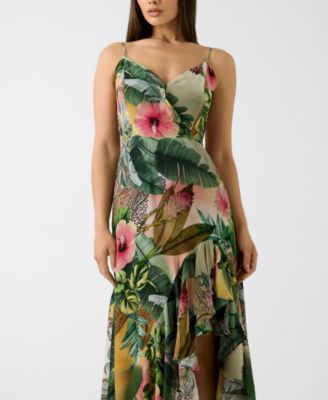 macys green floral dress Women's Green Floral Wrap Dresses