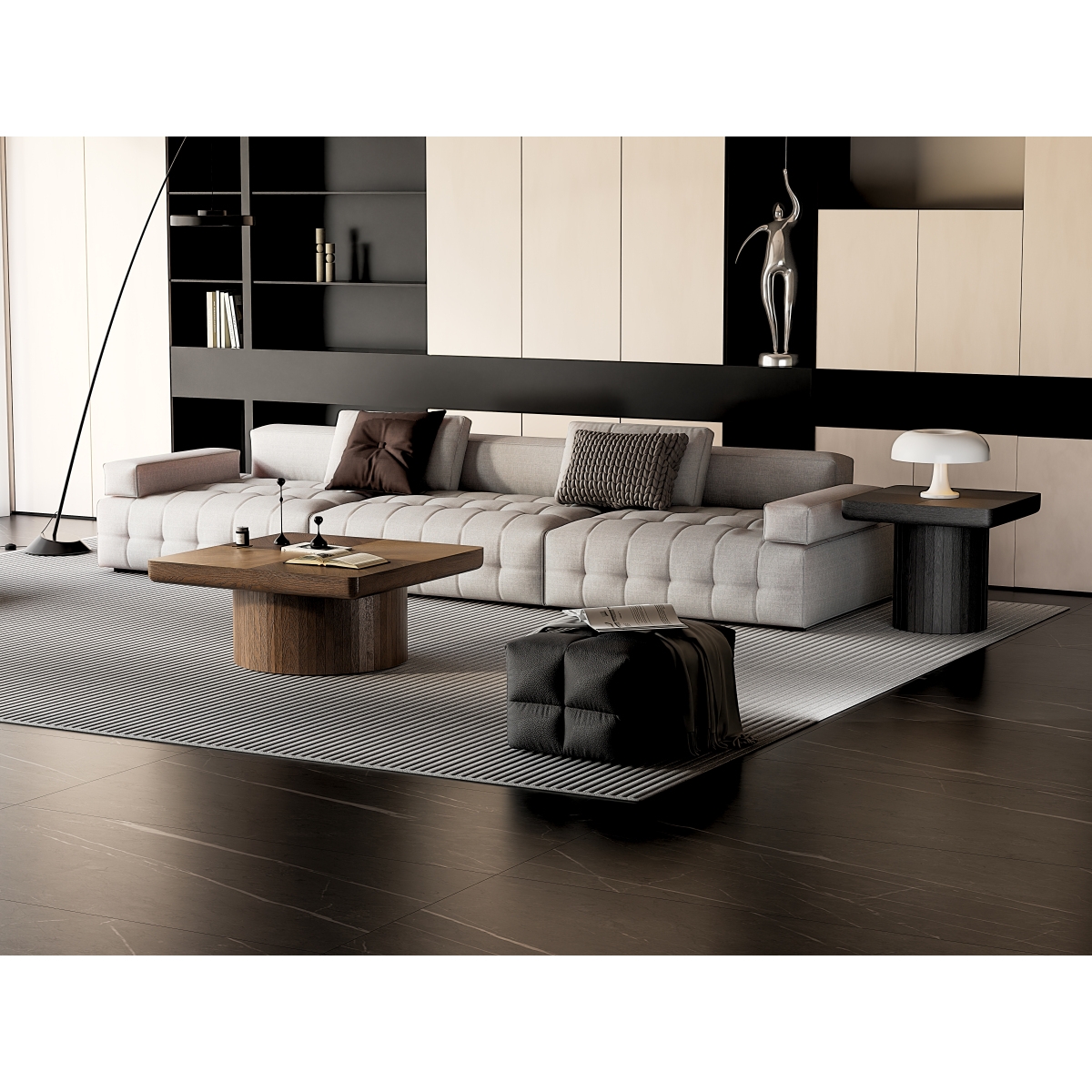 Streamdale Furniture Modern Wood 2-Piece Nesting Coffee Table Set