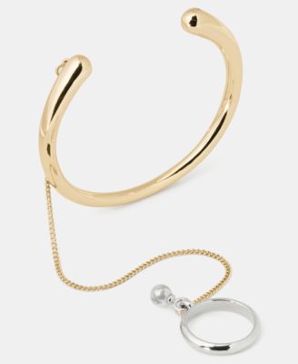 Two-Tone Chain Reaction Cuff Bracelet & Ring
