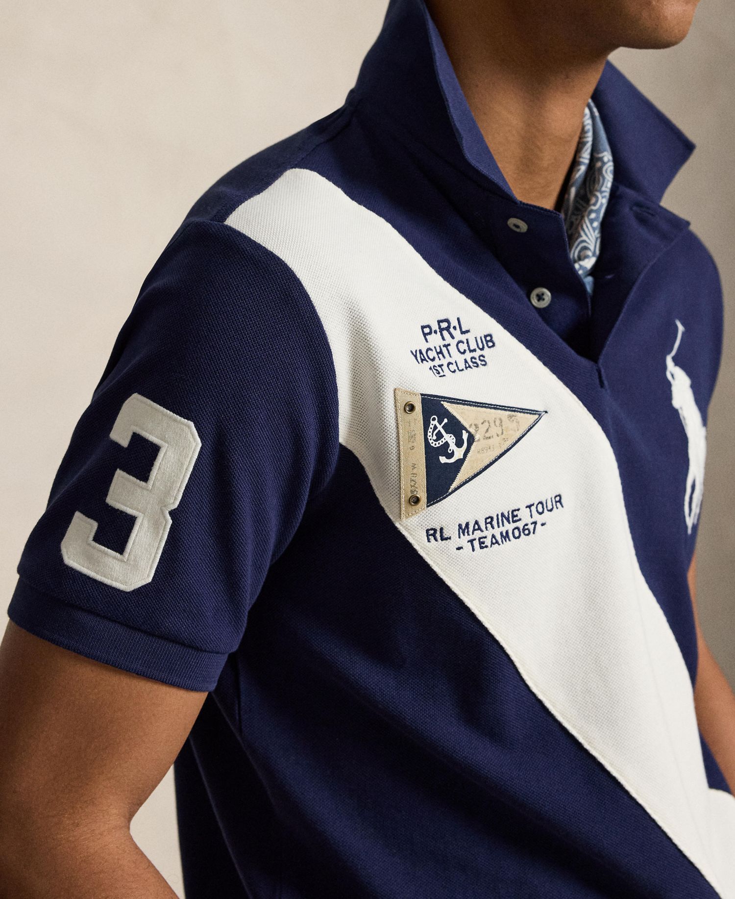Men's Custom Slim-Fit Big Pony Mesh Polo Shirt