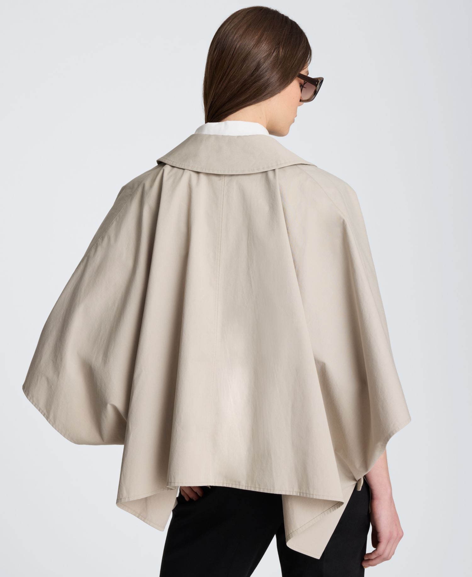 Women's Notch Collar Trench Cape Jacket