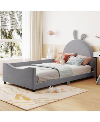 Upholstered Daybed with Rabbit Ear Shaped Headboard