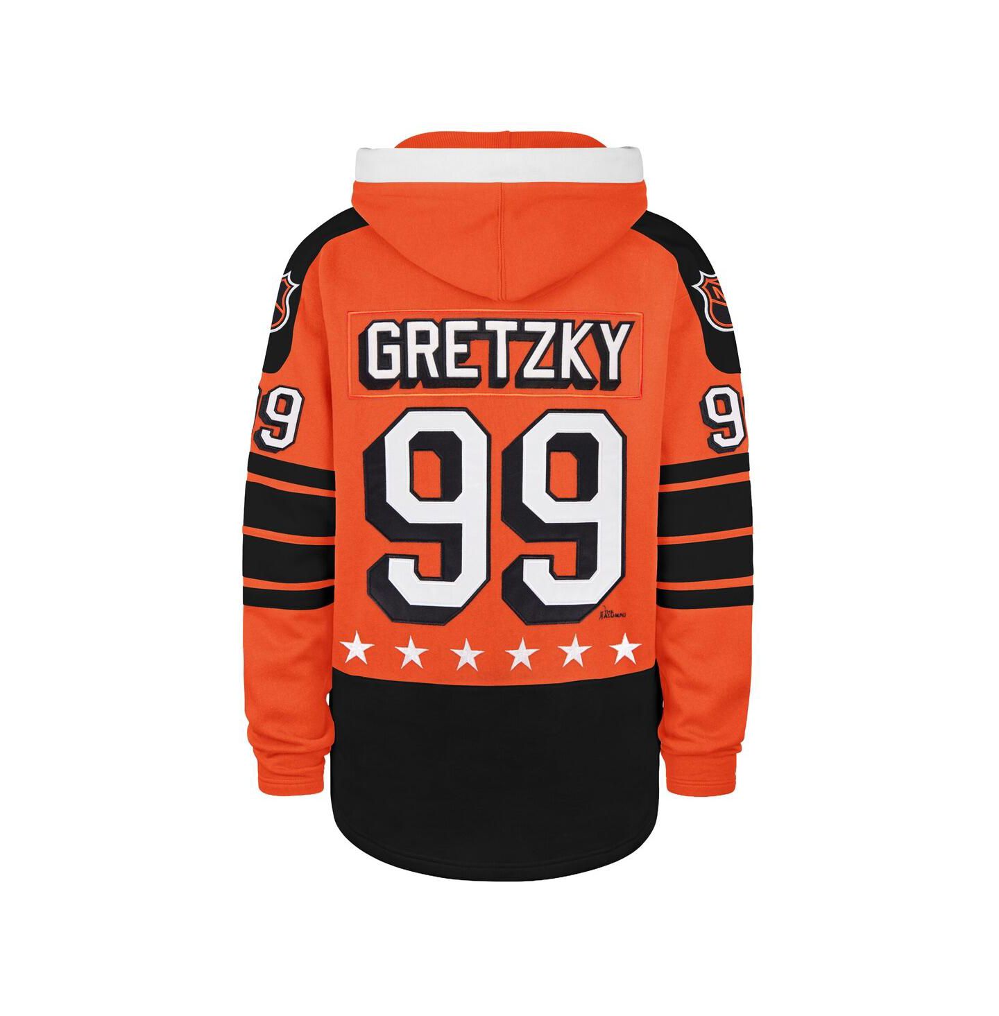 Мужское худи '47 Brand Wayne Gretzky Orange 1983 NHL All-Star Game Superior Lacer — фото 2