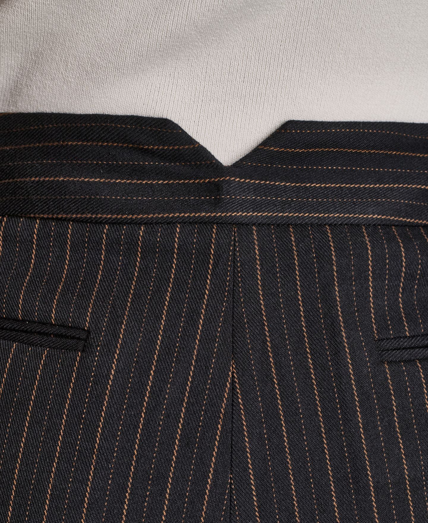 Женские брюки BCBG Pinstripe Full-Length High-Rise, цвет: Чёрный разноцветный — фото 10