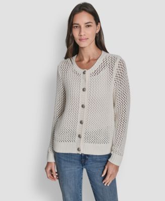 Women's Open-Knit Cardigan Sweater