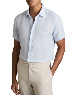 Men's Holiday Linen Short-Sleeve Shirt
