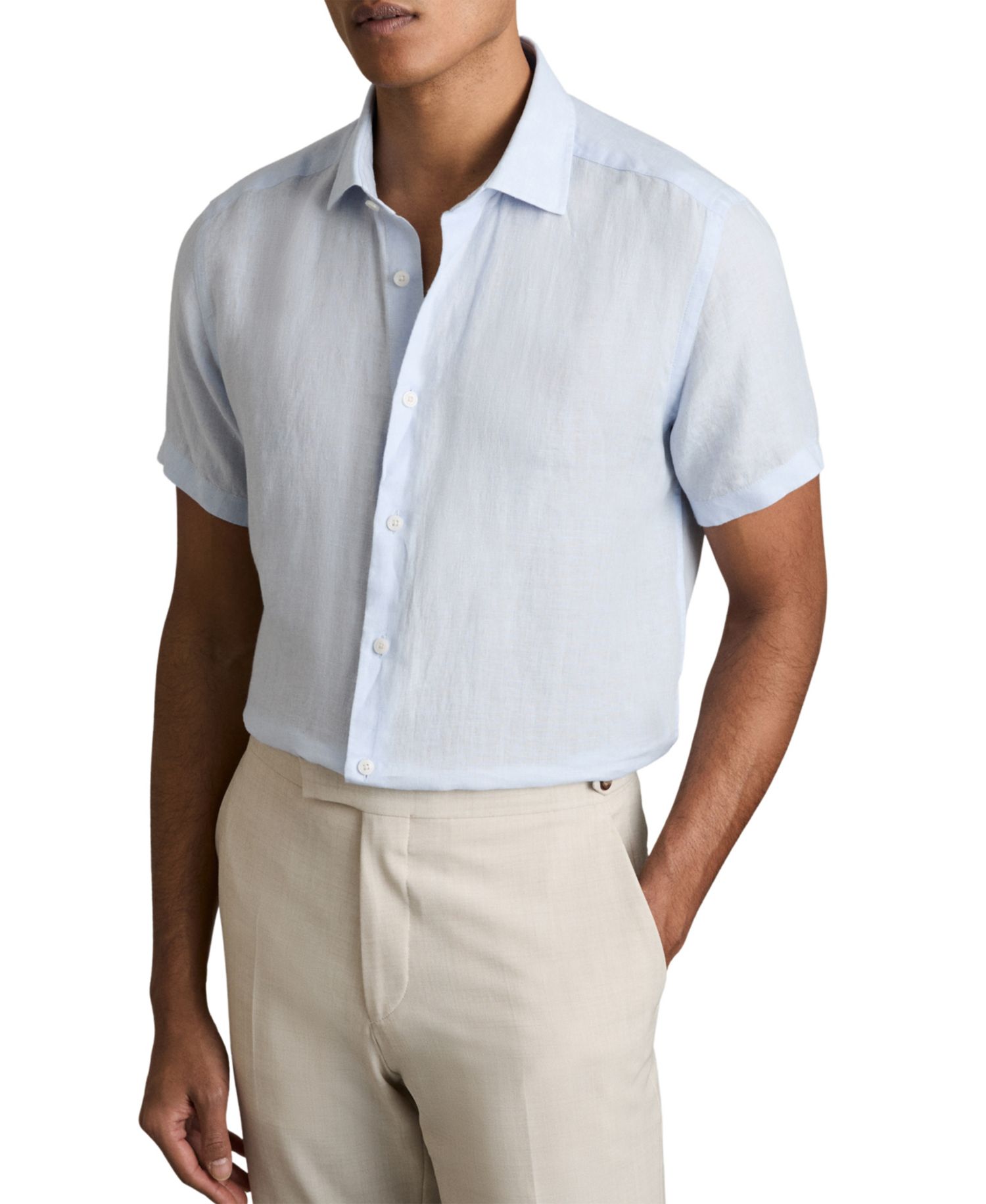 Men's Holiday Linen Short-Sleeve Shirt
