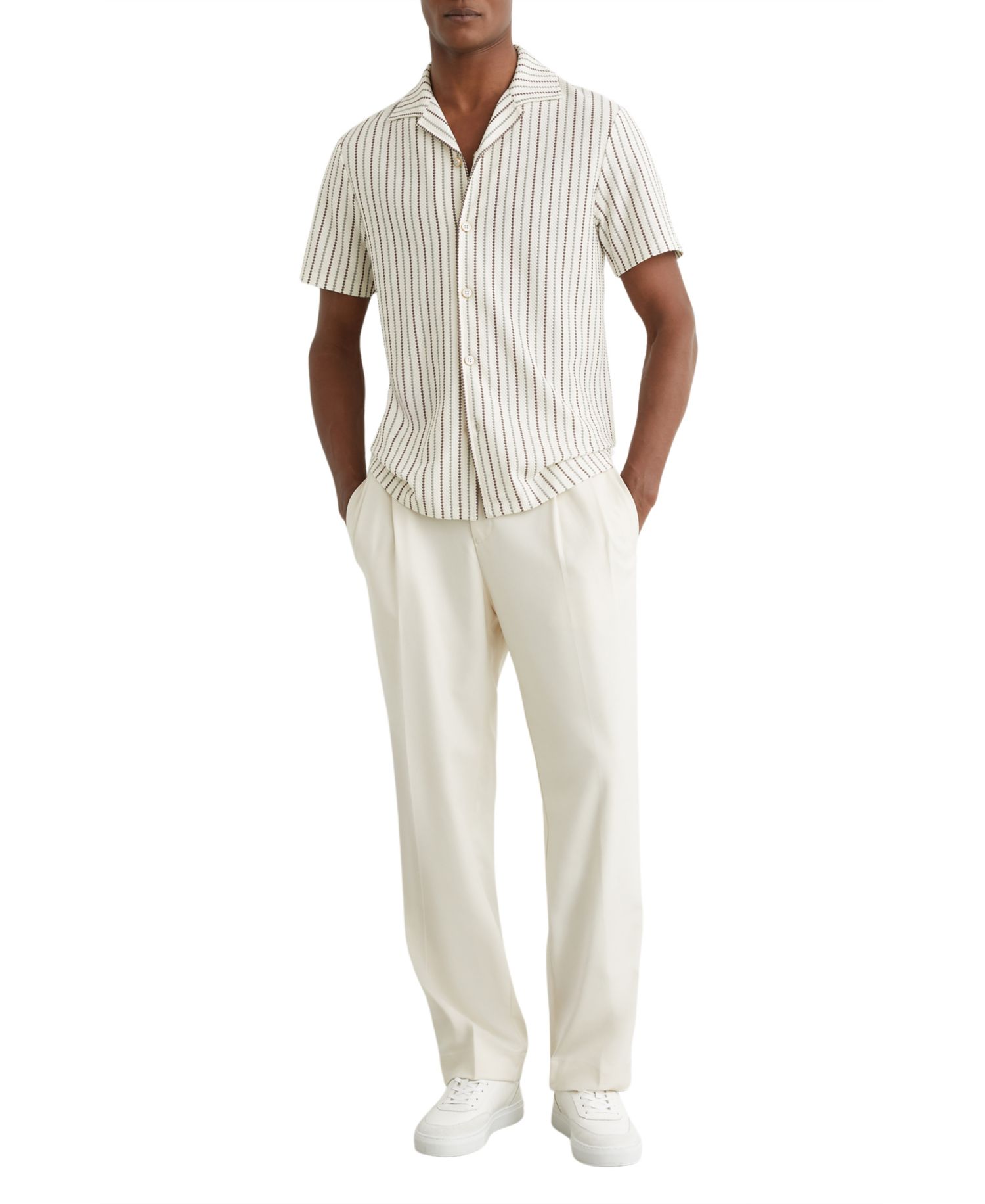 Men's Percy Textured-Stripe Cuban-Collar Shirt