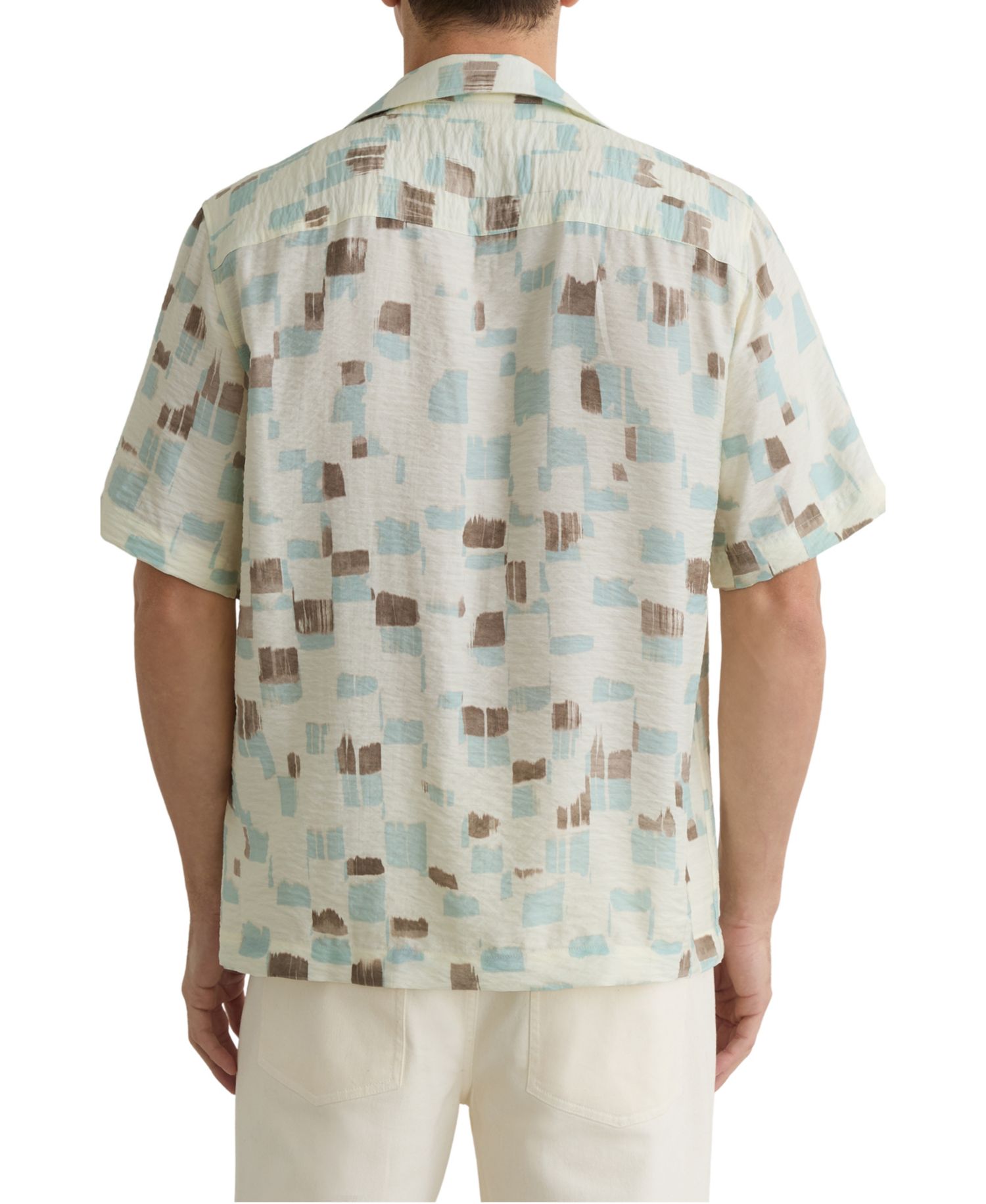 Men's Vespucci Brushstroke-Print Cuban-Collar Shirt