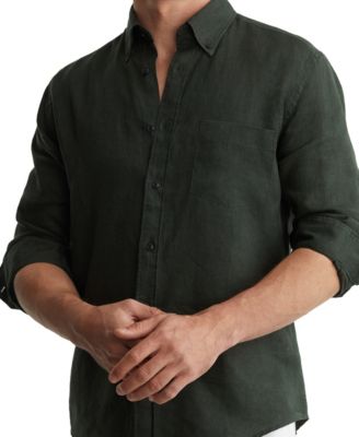 Men's Queens Linen Regular-Fit Button-Down Shirt