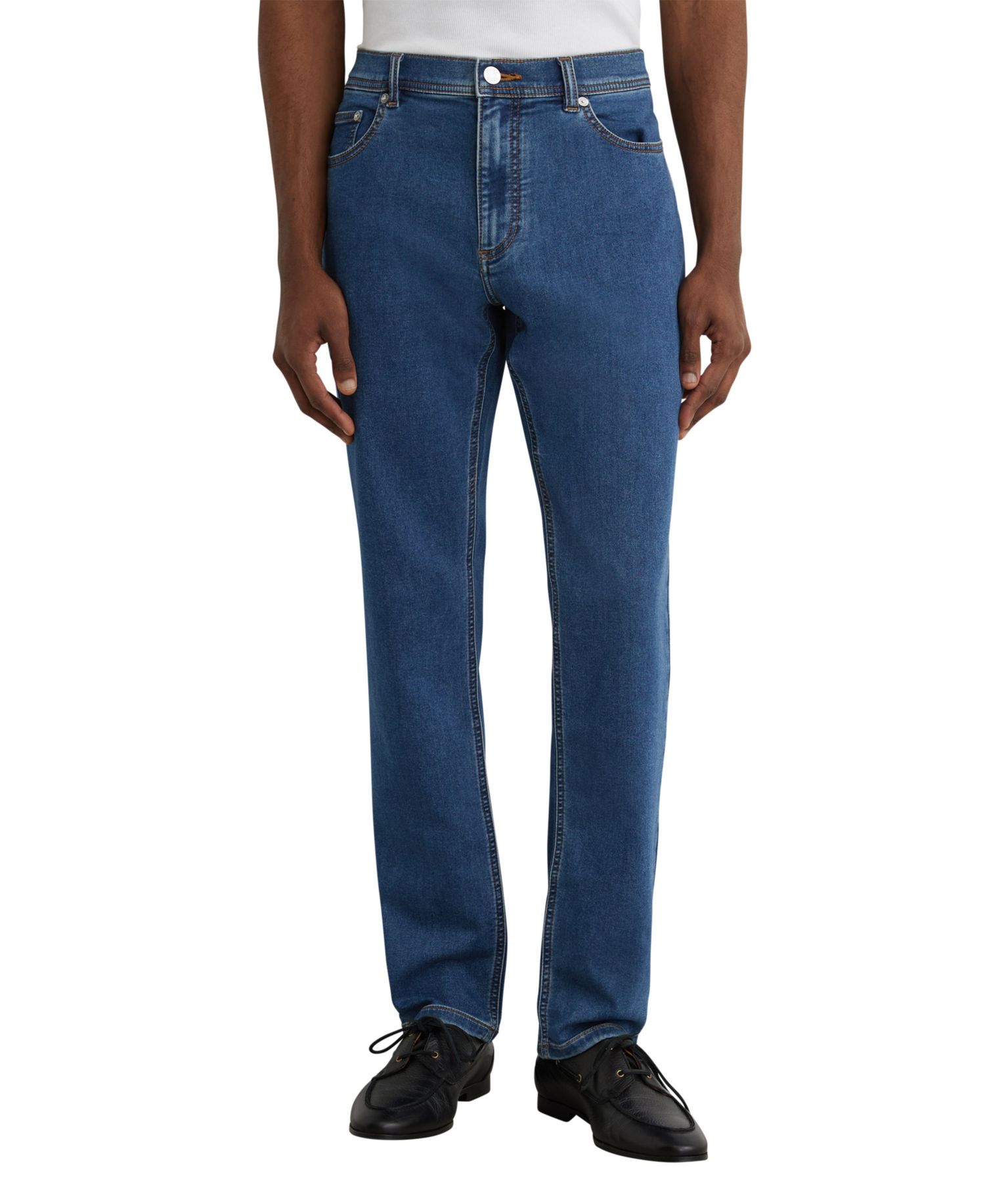 Men's Bishopsgate Soft-Stretch Straight-Leg Jeans