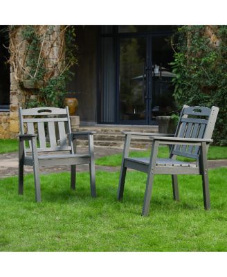 HDPE Outdoor Terrace Dining Chair Set - (Vertical Backrest)