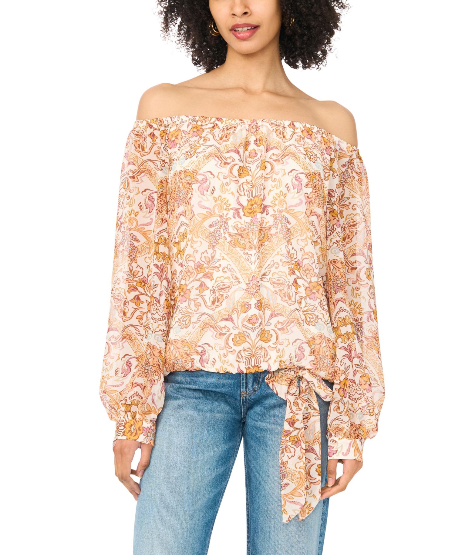 Women's Off-The-Shoulder Long-Sleeve Blouse